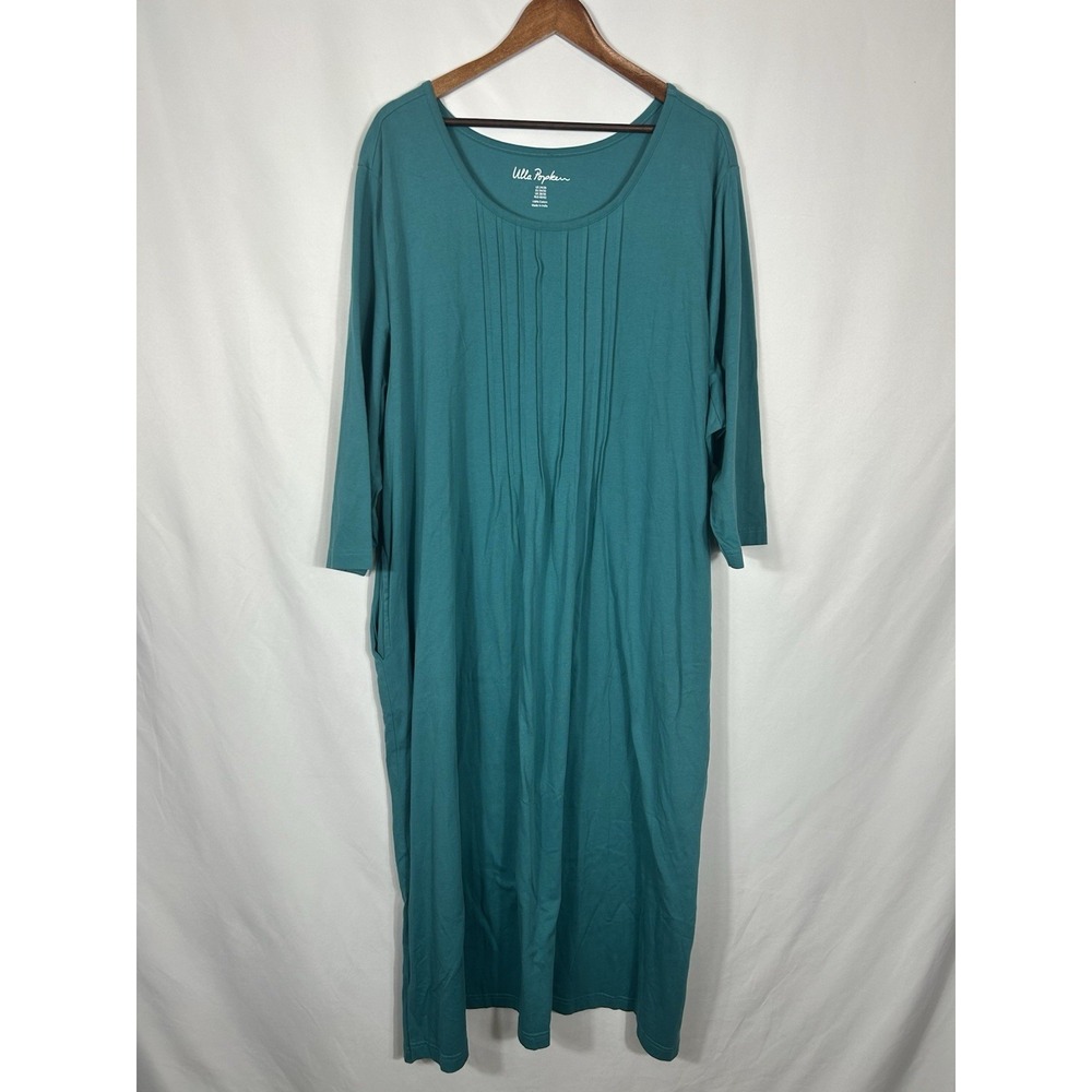 Ulla Popken Women's Overall Long Midi‎ Dress 24/26 Casual Travel Tropical Beach